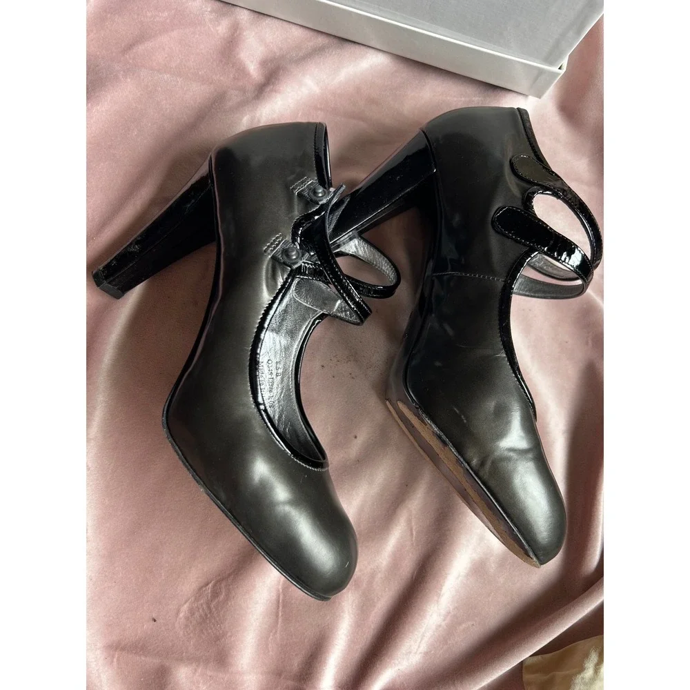 Coach Lizza Heels Women's Size 8.5 Gunmetal Good Double Strap Mary Jane - Picture 3 of 9